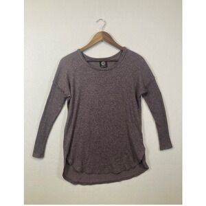 Boboau Women's XS Heathered Mauve Long Sleeve Tunic Top